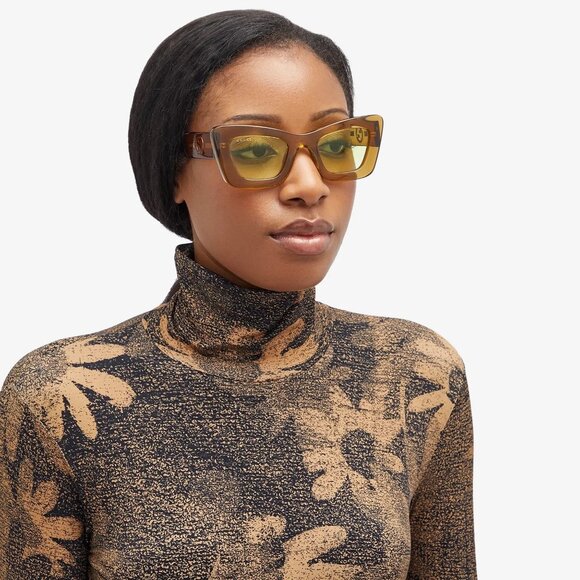 NEW GG1552S 004 GUCCI SUNGLASSES WOMEN BROWN CAT EYE EYEWEAR - Picture 1 of 4